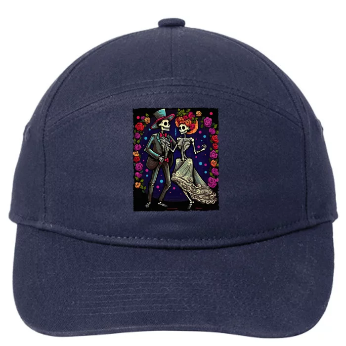 Dancing Skeletons Costume Dia De Los Muertos Day of The Dead 7-Panel Snapback Hat