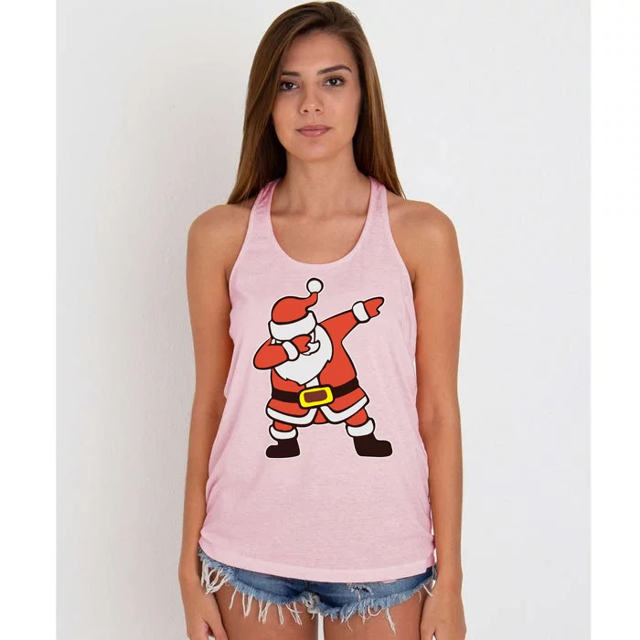 Dabbing Santa Christmas Gift Women's Knotted Racerback Tank