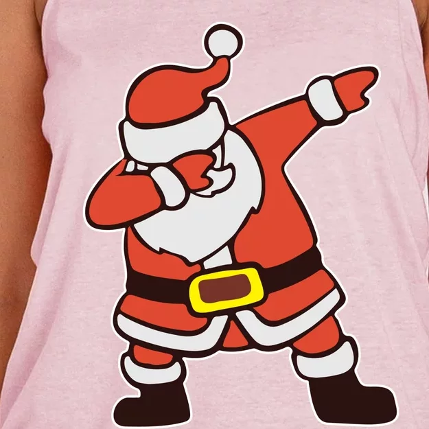 Dabbing Santa Christmas Gift Women's Knotted Racerback Tank