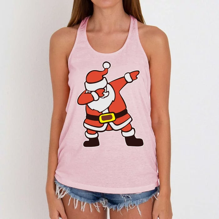 Dabbing Santa Christmas Gift Women's Knotted Racerback Tank