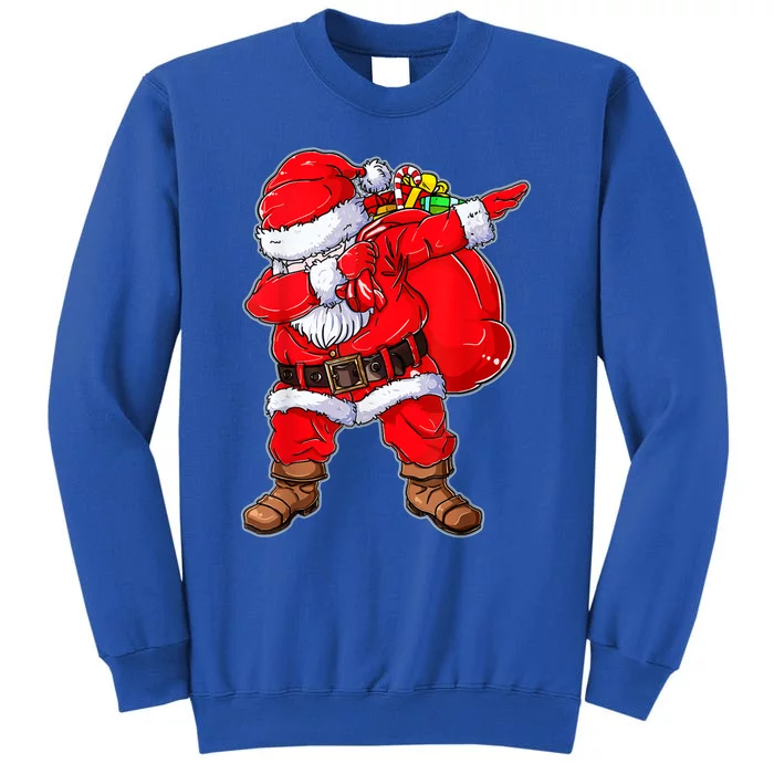 Dabbing Santa Christmas With Santa Hat For Boys Girls Xmas Gift Tall Sweatshirt