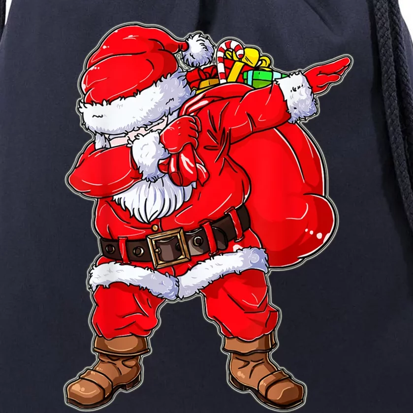 Dabbing Santa Christmas With Santa Hat For Boys Girls Xmas Gift Drawstring Bag