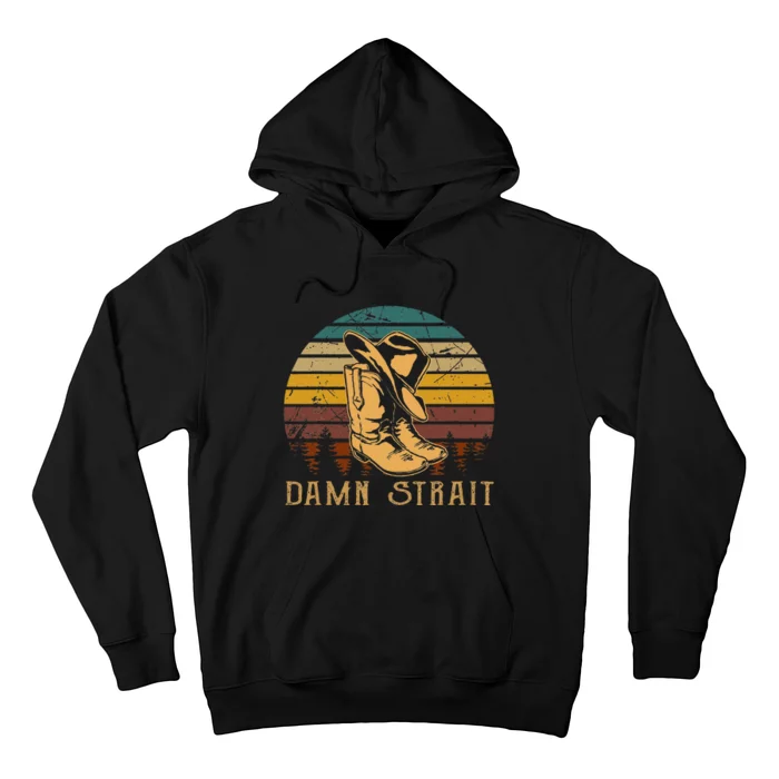 Damn S.T.R.A.I.T Cowboys Boots Hat Sand Cowgirl Western Hoodie