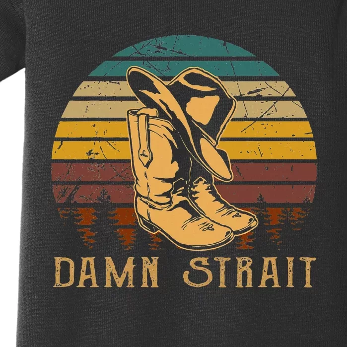 Damn S.T.R.A.I.T Cowboys Boots Hat Sand Cowgirl Western Baby Bodysuit