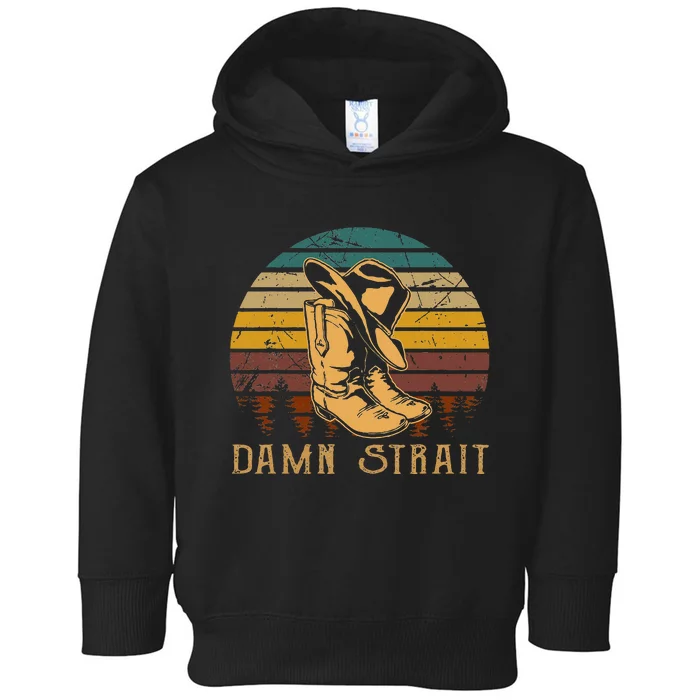 Damn S.T.R.A.I.T Cowboys Boots Hat Sand Cowgirl Western Toddler Hoodie