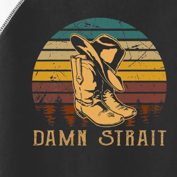 Damn S.T.R.A.I.T Cowboys Boots Hat Sand Cowgirl Western Toddler Fine Jersey T-Shirt