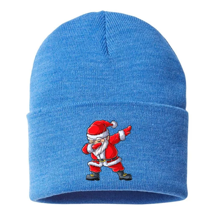 Dabbing Santa Claus Christmas Boys Funny Xmas Dab Dance Great Gift Sustainable Knit Beanie