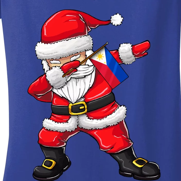 Dabbing Santa Claus From Philippines Xmas Gift Women's V-Neck T-Shirt