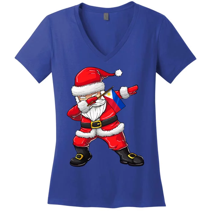 Dabbing Santa Claus From Philippines Xmas Gift Women's V-Neck T-Shirt