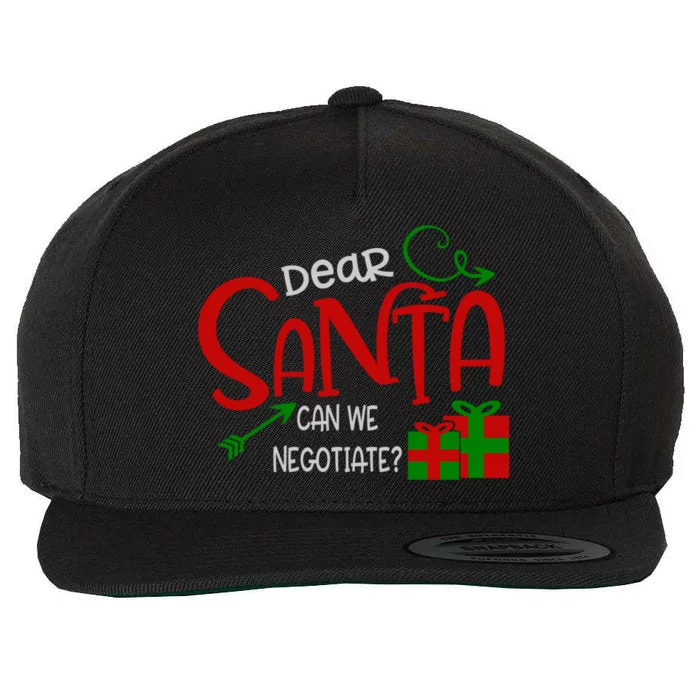 Dear Santa Can We Negotiate Funny Christmas Gift Wool Snapback Cap