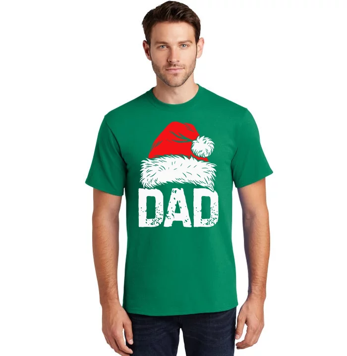 Dad Santa Christmas Family Matching Pajamas Papa Xmas Father Tall T-Shirt