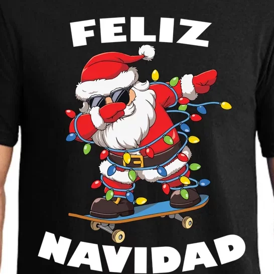 Dabbing Santa Claus Merry Christmas Feliz Navidad Gift Pajama Set