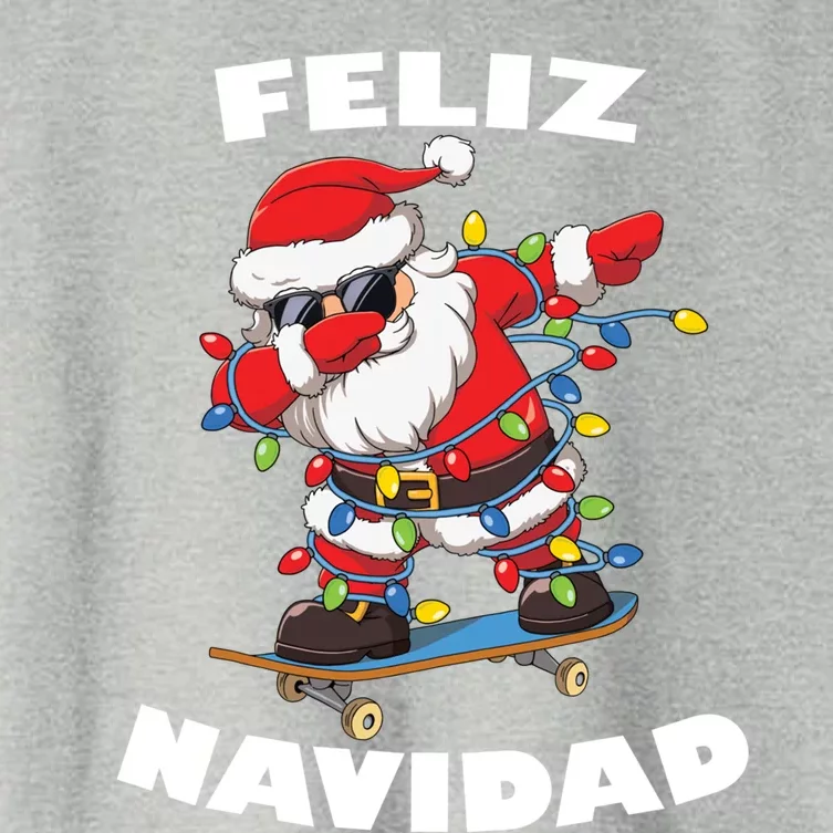 Dabbing Santa Claus Merry Christmas Feliz Navidad Gift Women's Crop Top Tee