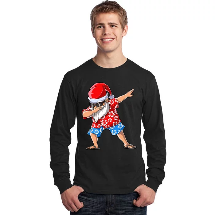 Dabbing Santa Christmas In July Hawaiian Xmas Dab Tall Long Sleeve T-Shirt