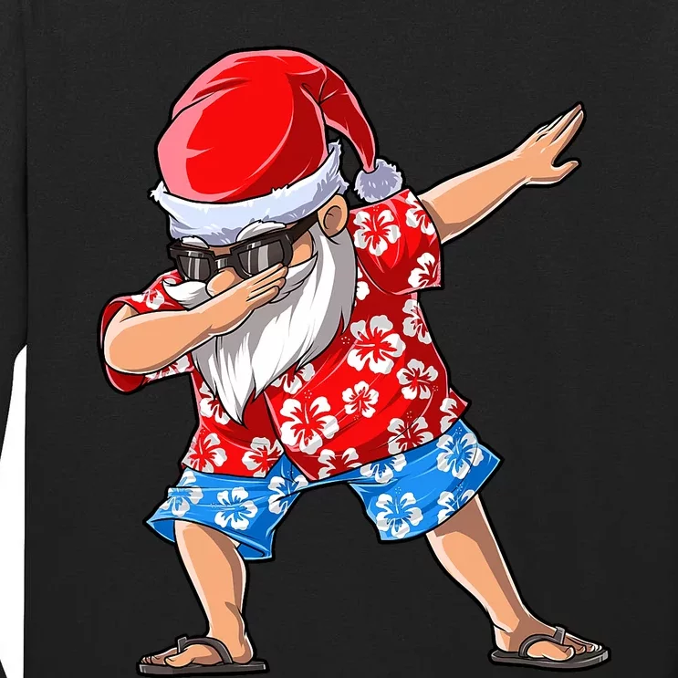 Dabbing Santa Christmas In July Hawaiian Xmas Dab Tall Long Sleeve T-Shirt