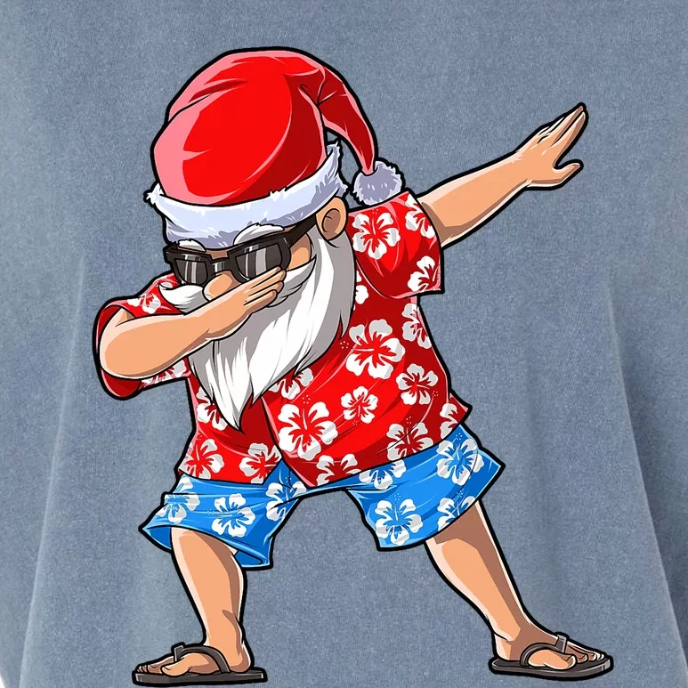 Dabbing Santa Christmas In July Hawaiian Xmas Dab Garment-Dyed Women's Muscle Tee