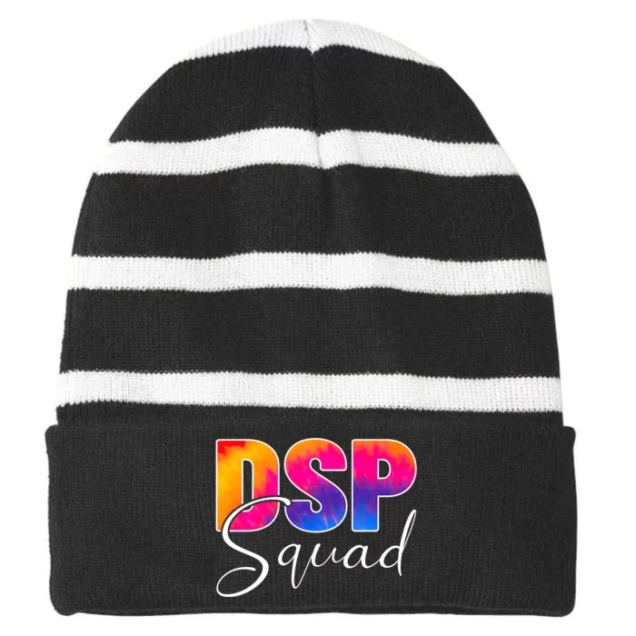 Dsp Squad Colorful Watercolor Pride Striped Beanie with Solid Band