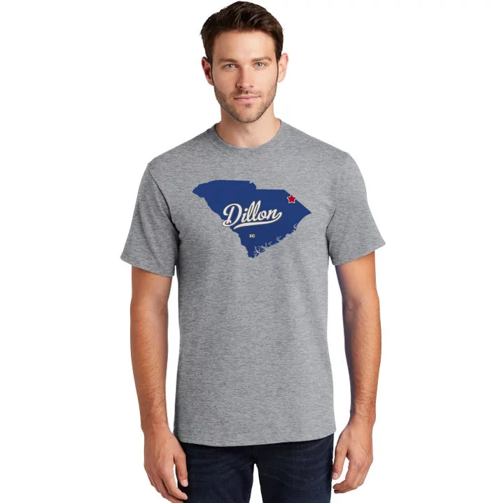 Dillon South Carolina Sc Map Tall T-Shirt