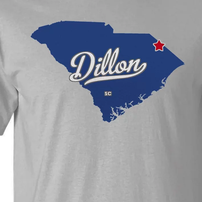 Dillon South Carolina Sc Map Tall T-Shirt