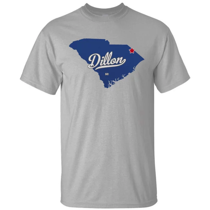 Dillon South Carolina Sc Map Tall T-Shirt