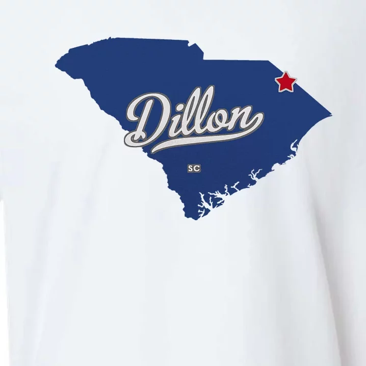 Dillon South Carolina Sc Map Sueded Cloud Jersey T-Shirt