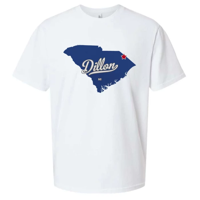 Dillon South Carolina Sc Map Sueded Cloud Jersey T-Shirt