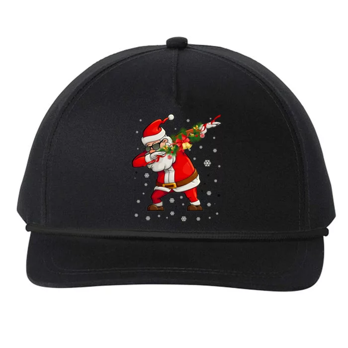 Dabbing Santa Christmas Xmas Funny Gift Tees Gift Snapback Five-Panel Rope Hat