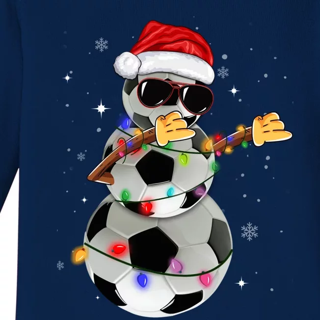 Dabbing Soccer Christmas Lights Pajama Xmas Dancing Styles Gift Baby Long Sleeve Bodysuit