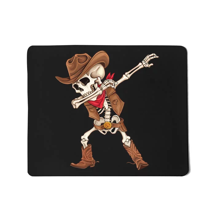 Dabbing Skeleton Cowboy Halloween Costume Mousepad