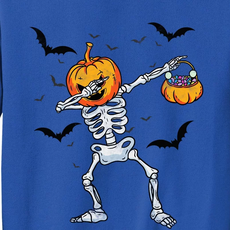 Dabbing Skeleton Cute Gift Dab Dance Halloween Pumpkin Gift Tall Sweatshirt