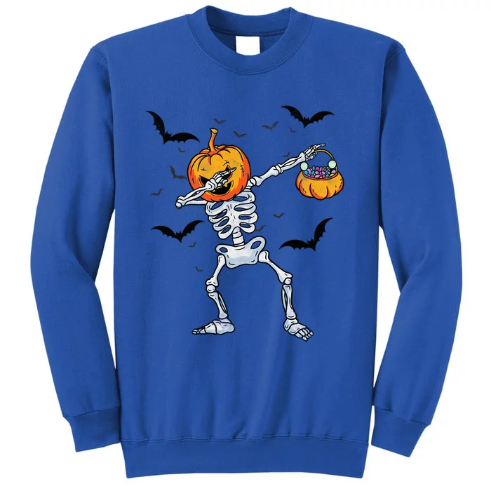 Dabbing Skeleton Cute Gift Dab Dance Halloween Pumpkin Gift Tall Sweatshirt