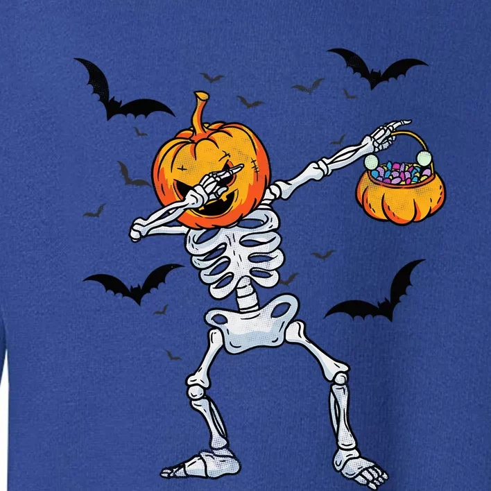 Dabbing Skeleton Cute Gift Dab Dance Halloween Pumpkin Gift Toddler Sweatshirt