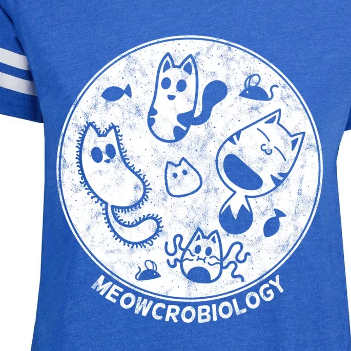 Distressed Science Cat Bacteria Microbiology Meowcrobiology Enza Ladies Jersey Football T-Shirt