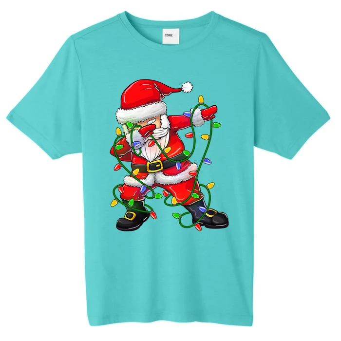 Dabbing Santa Cute Gift For Boys Girls Christmas Tree Lights Cool Gift ChromaSoft Performance T-Shirt