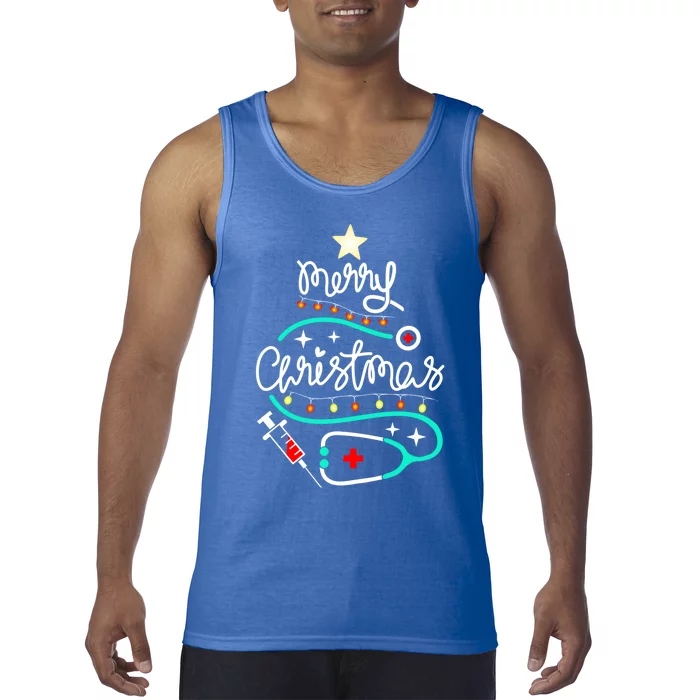 Doctor Stethoscope Christmas Gift Nurse Merry Christmas Tree Gift Tank Top