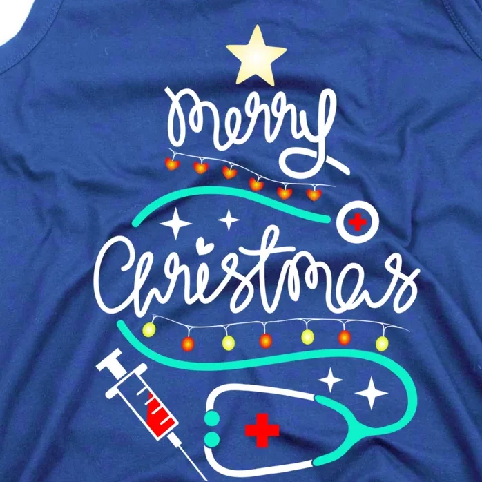 Doctor Stethoscope Christmas Gift Nurse Merry Christmas Tree Gift Tank Top