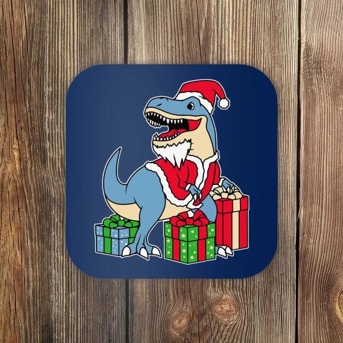 Dinosaur Santa Claus Trex Christmas Xmas Gift.png Coaster