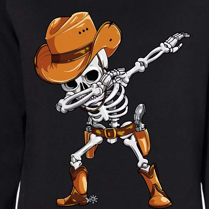 Dabbing Skeleton Cowboy Halloween Funny Dab Dance Womens California Wash Sweatshirt