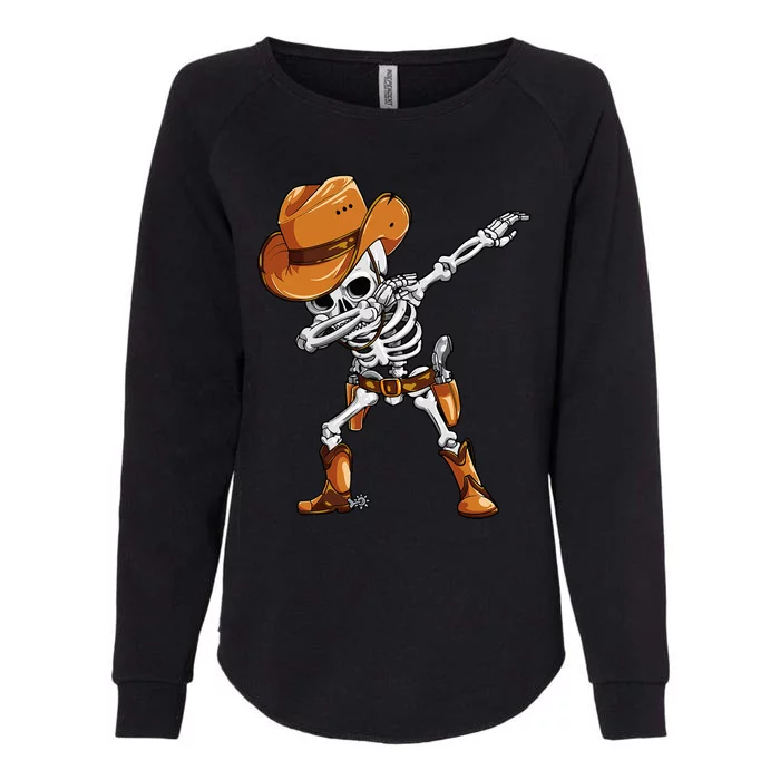 Dabbing Skeleton Cowboy Halloween Funny Dab Dance Womens California Wash Sweatshirt