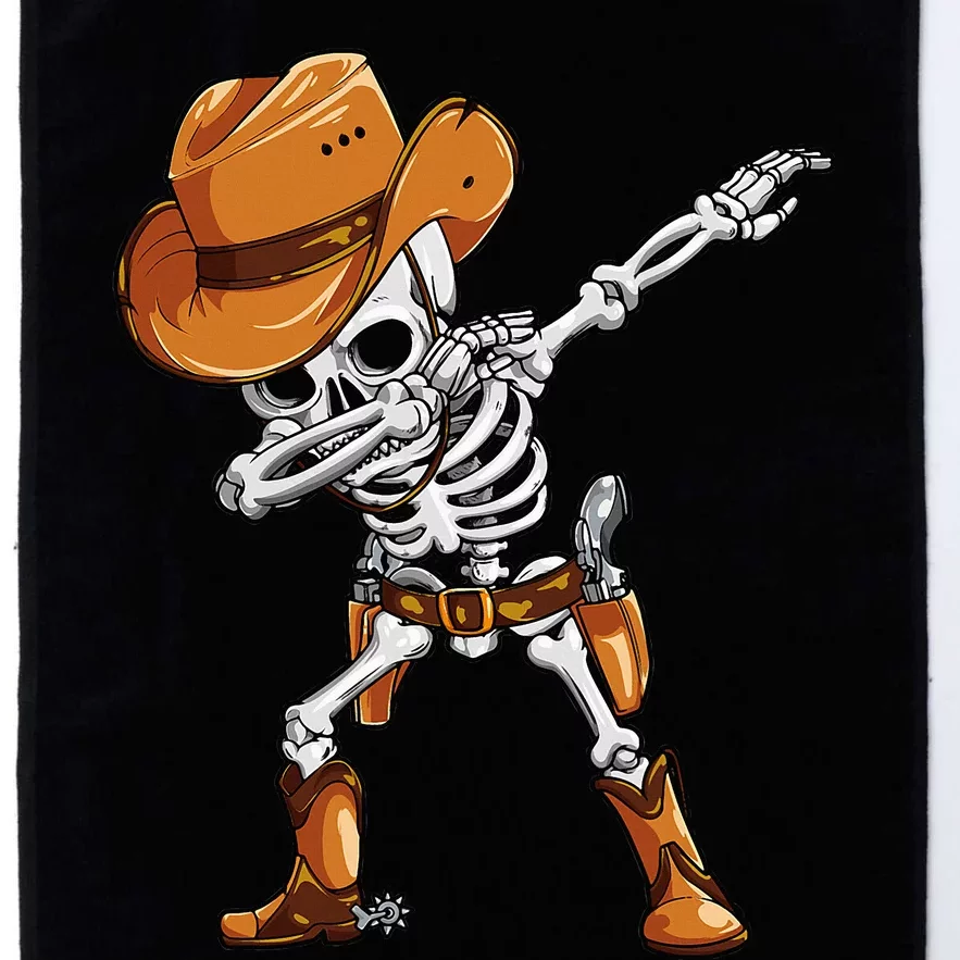 Dabbing Skeleton Cowboy Halloween Funny Dab Dance Platinum Collection Golf Towel