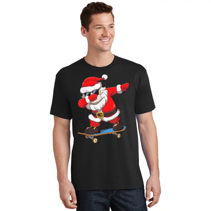 Dabbing Santa Claus Kids Boys Skate Skateboard Christmas TShirt T-Shirt