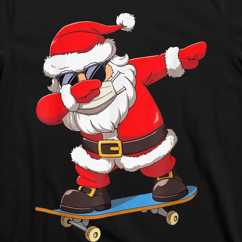 Dabbing Santa Claus Kids Boys Skate Skateboard Christmas TShirt T-Shirt