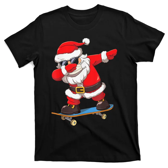 Dabbing Santa Claus Kids Boys Skate Skateboard Christmas TShirt T-Shirt