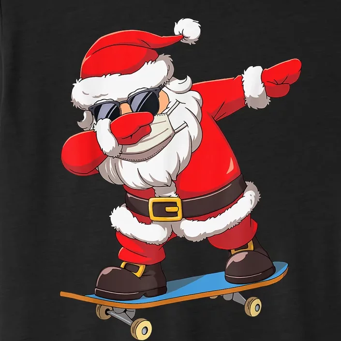 Dabbing Santa Claus Kids Boys Skate Skateboard Christmas TShirt ChromaSoft Performance T-Shirt