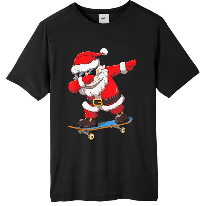 Dabbing Santa Claus Kids Boys Skate Skateboard Christmas TShirt ChromaSoft Performance T-Shirt