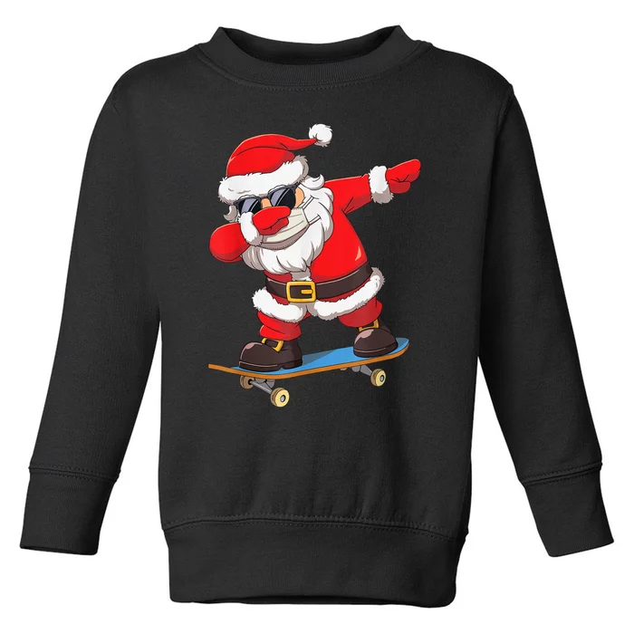 Dabbing Santa Claus Kids Boys Skate Skateboard Christmas TShirt Toddler Sweatshirt