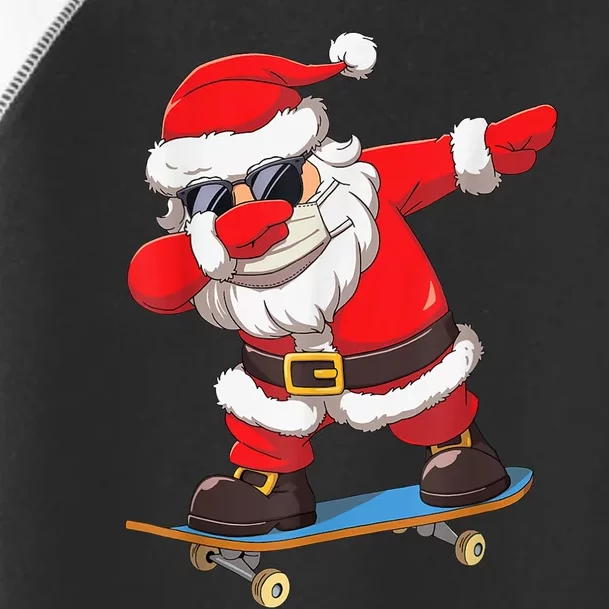 Dabbing Santa Claus Kids Boys Skate Skateboard Christmas TShirt Toddler Fine Jersey T-Shirt