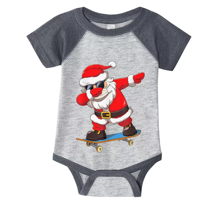 Dabbing Santa Claus Kids Boys Skate Skateboard Christmas TShirt Infant Baby Jersey Bodysuit