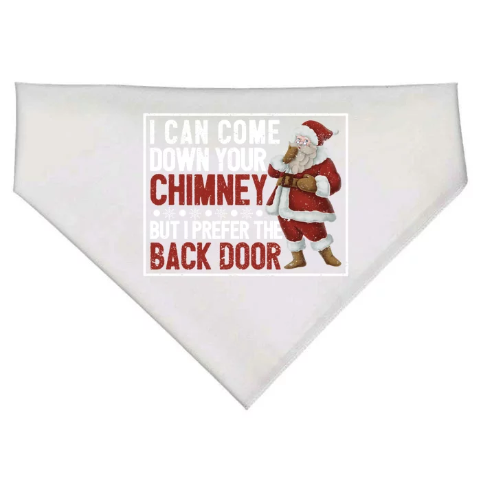 Dirty Santa Claus Jokes Xmas Pj I Can Come Down Your Chimney Gift USA-Made Doggie Bandana