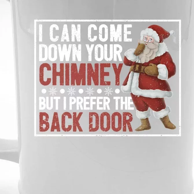 Dirty Santa Claus Jokes Xmas Pj I Can Come Down Your Chimney Gift Front & Back Beer Stein